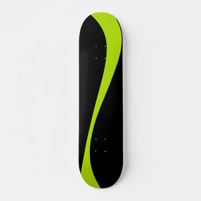 Skate Ondas simples 2 em Verde limão e preto (Frente)