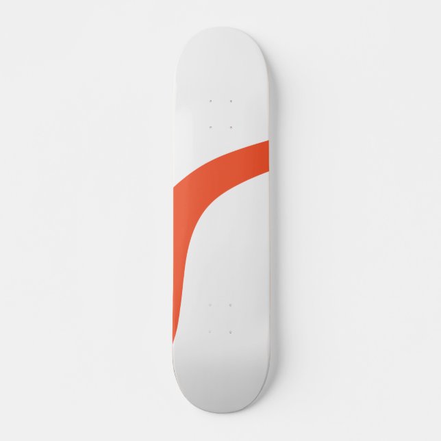 Skate Ondas Simples 3 - Laranja e Branco (Frente)