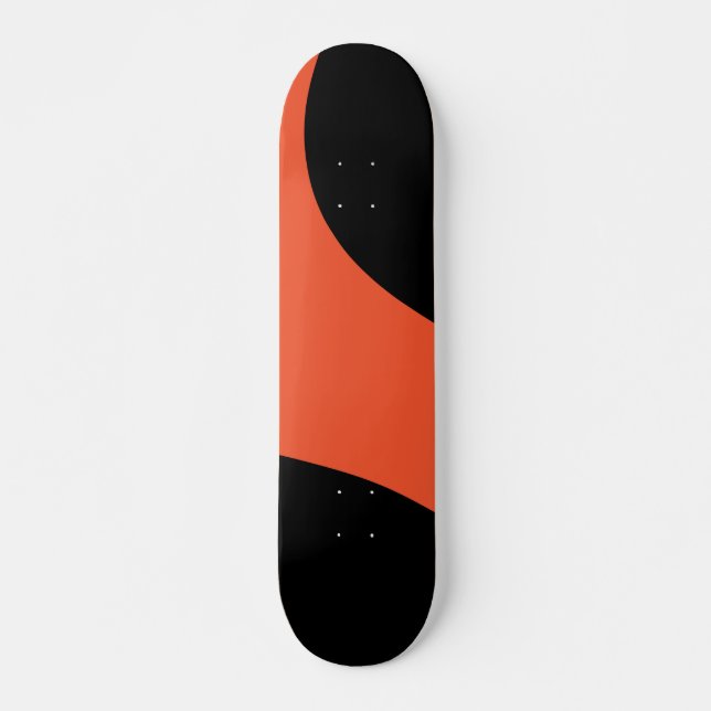 Skate Ondas Simples em Preto e Laranja (Frente)