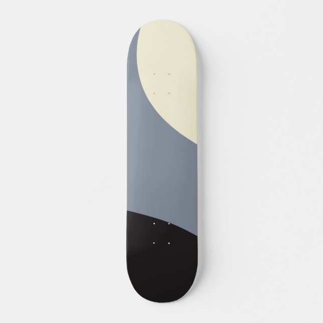 Skate Ondas Simples - Preto, Cinza e Creme (Frente)
