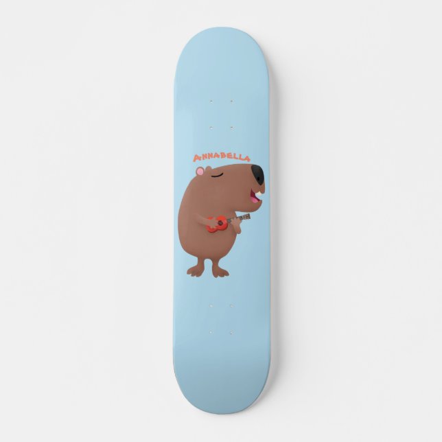 Skate Óptica desenho animado de capybara ukulele (Frente)