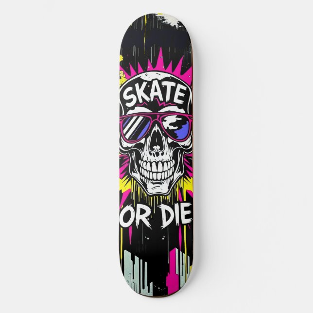 Skate or Die Nº4 - Skateboard Deck - Punk Grunge (Frente)