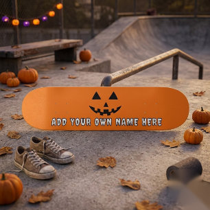 Skate Orange Pumpkin Personalizado Halloween Seu Nome