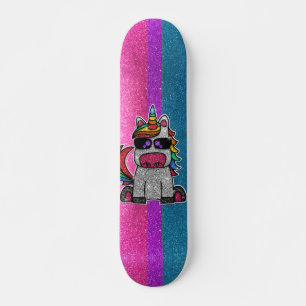 Skate Orgulho Bissexual Glitter Rainbow Unicorn