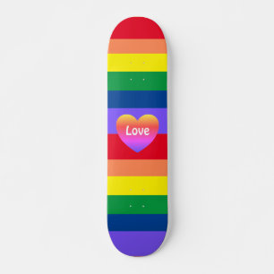 Skate Orgulho gay LGBTQ Sinalizador arco-íris Coração Co