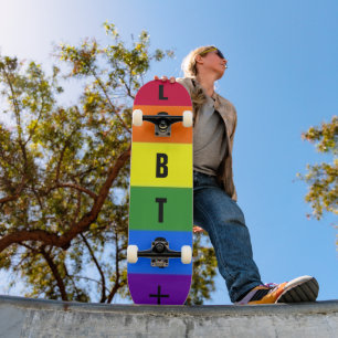 Skate Orgulho LGBTQ Personalizado Arco-Íris