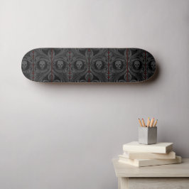 Skate Ornamento de Cinzas góticos com Crânio