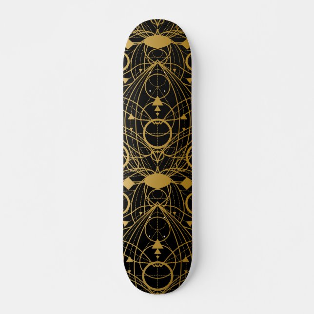 Skate Ornamentos Dourados Pretos (Frente)