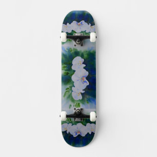 Skate Orquídeas tropicais de cor branca Elegante