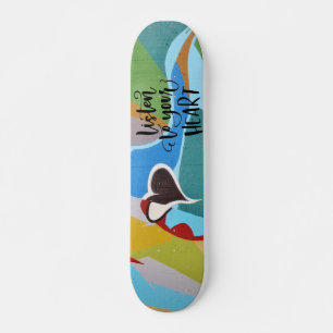 Skate Ouça seu coração   Coração Colorida do Grafit