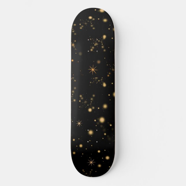 Skate Ouro Amarelo Stars Black Night Sky (Frente)