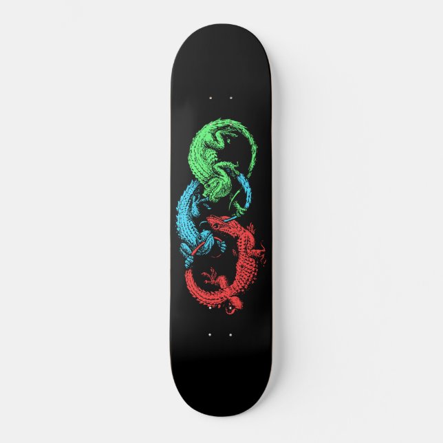 Skate Ouroboros Lizards Black (Frente)