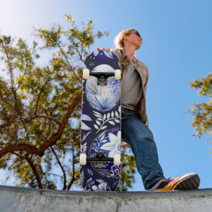 Skate Ovo de Páscoa Azul Escandinavo Floral de Primavera