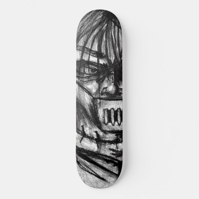 Skate Paciente Amordaçado em Camisa de Força Arte a Carv (Frente)