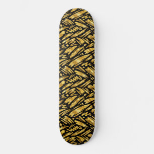 Skate Padrão Abstrato de Folha de Ouro