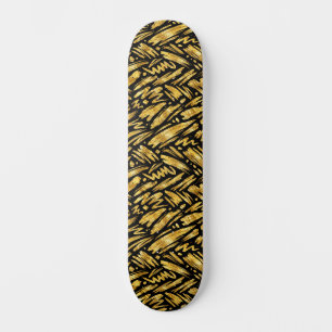 Skate Padrão Abstrato de Folha de Ouro