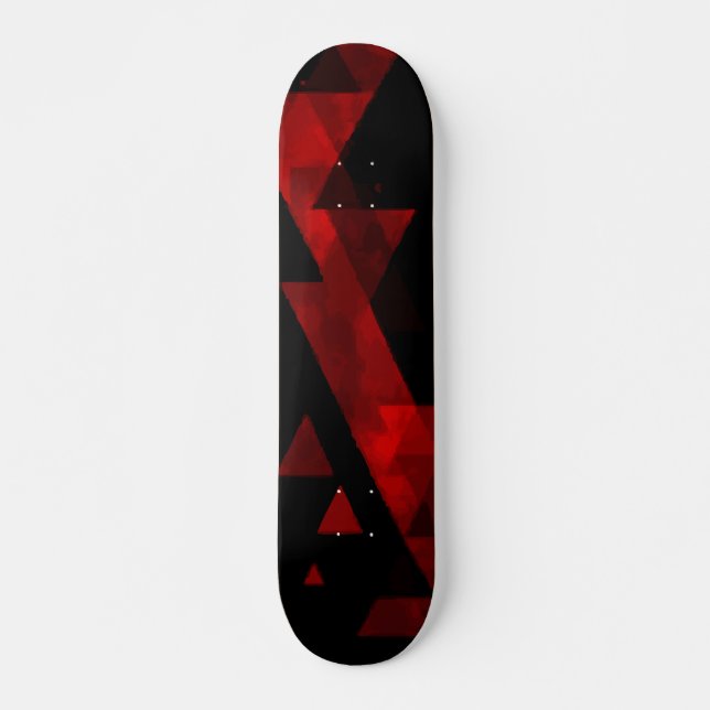 Skate Padrão Abstrato de Triângulo Vermelho em Design Pr (Frente)