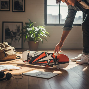 Skate Padrão Abstrato Geométrico Colorido