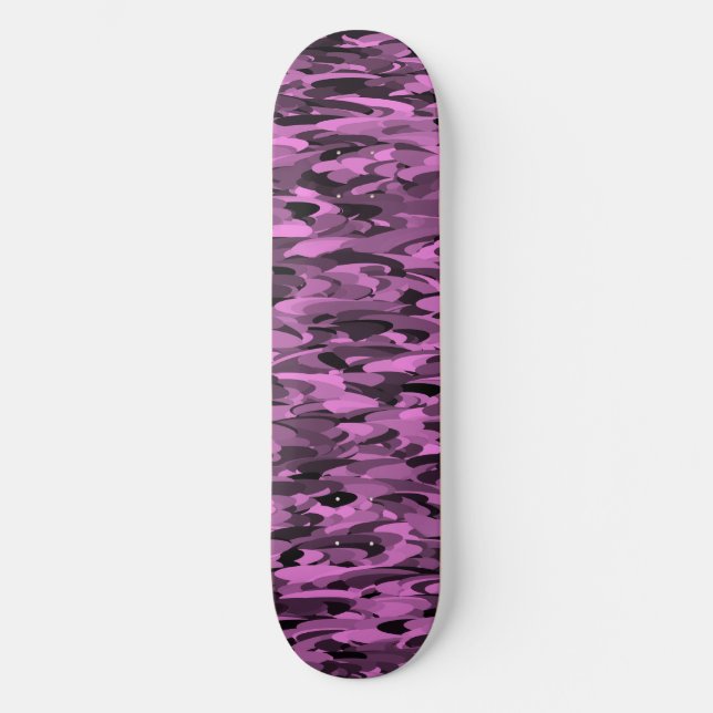 Skate Padrão Abstrato Roxo Preto (Frente)