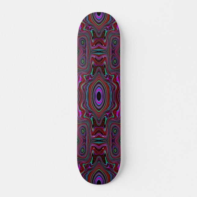 Skate Padrão Abstrato Trippy Verde Espuma do Mar e Magen (Frente)