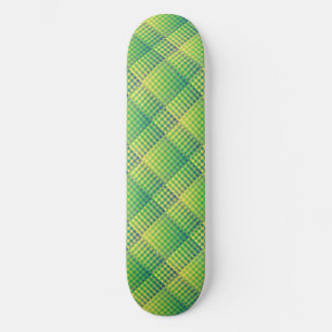Skate Padrão Abstrato Xadrez Verde Azul