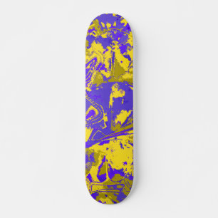 Skate Padrão Amarelo abstrato azul