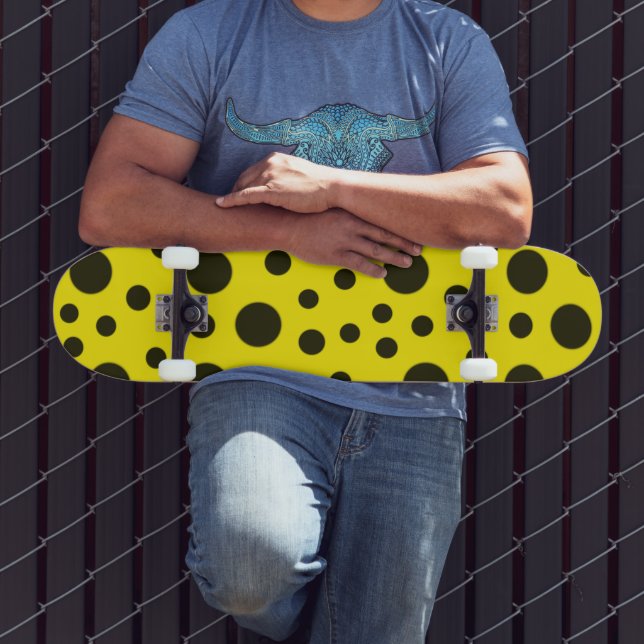 Skate Padrão amarelo preto simples moderno (Ao ar livre 3)