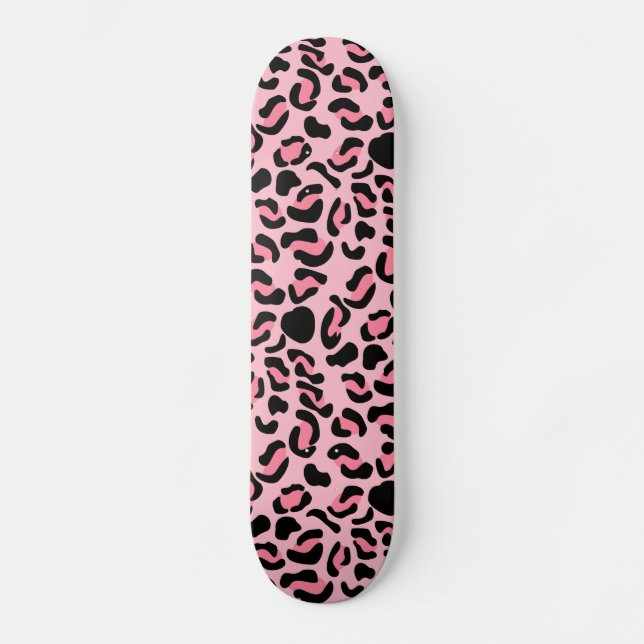 Skate Padrão Animal Rosa Moderno Leopardo (Frente)