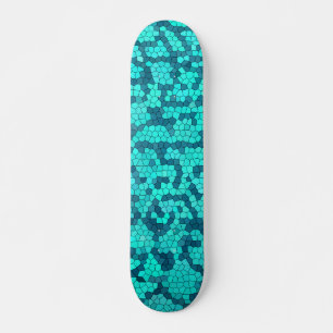 Skate Padrão Azul Turquesa
