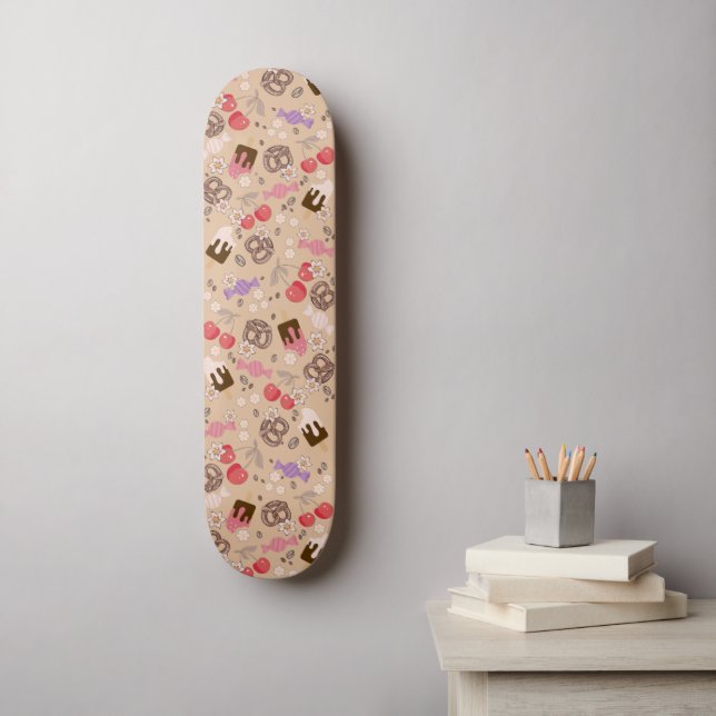 Skate Padrão bege e salgado em tratamentos (Arte de parede)