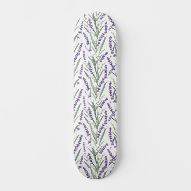 Skate Padrão Botânico de Lavanda (Frente)