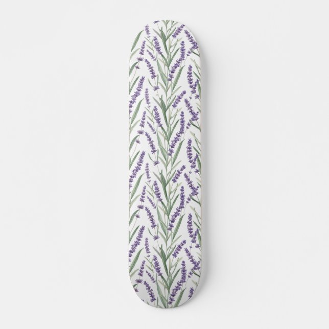 Skate Padrão Botânico de Lavanda (Frente)