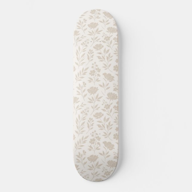 Skate Padrão Botânico Minimalista de Luxo (Frente)