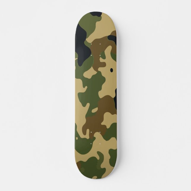 Skate Padrão Clássico de Camuflagem Verde (Frente)