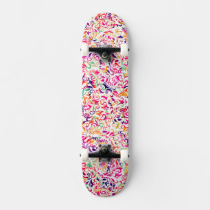 Skate Padrão clássico e bonito de flores coloridas All-O