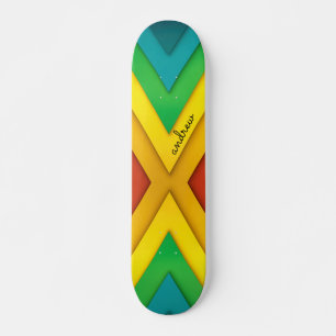 Skate Padrão Colorido de Chevron Abstrato