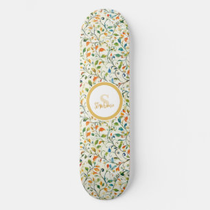 Skate Padrão Colorido De Folha De Paisley Inspirado Na V