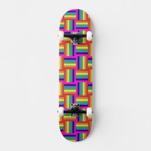 Skate Padrão Colorido do Bloco Arco-Íris