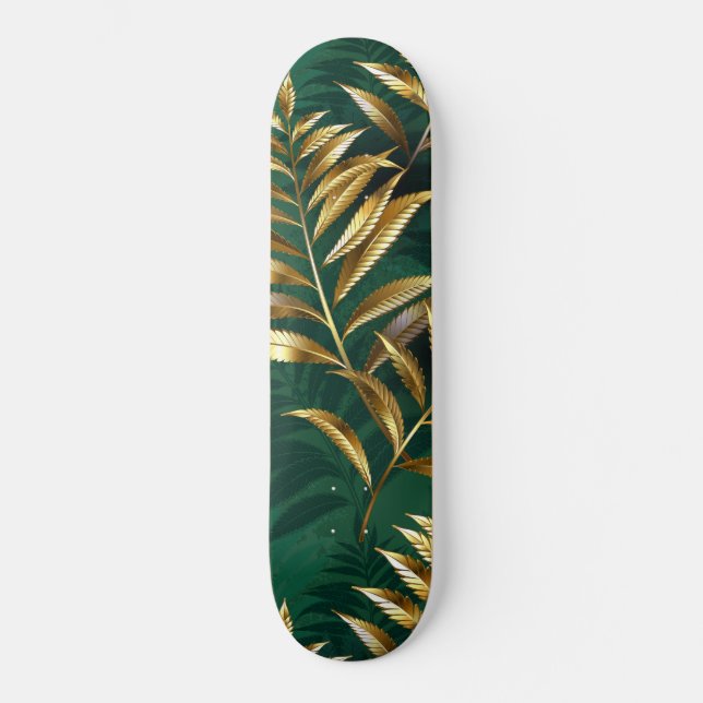Skate Padrão contínuo com samambaias douradas (Frente)