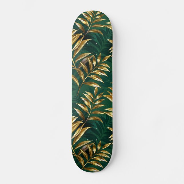 Skate Padrão contínuo com samambaias douradas (Frente)