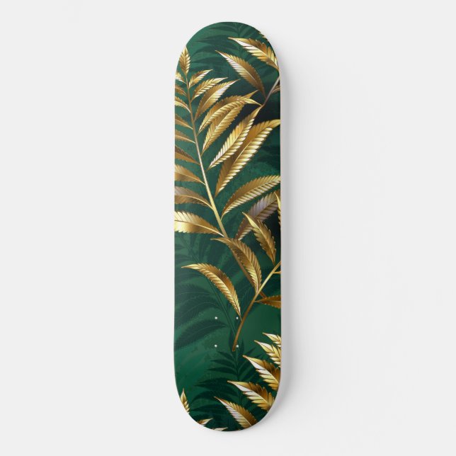 Skate Padrão contínuo com samambaias douradas (Frente)