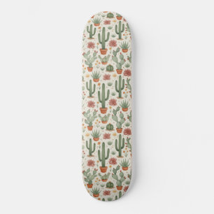 Skate Padrão contínuo de cactos suculentos do deserto