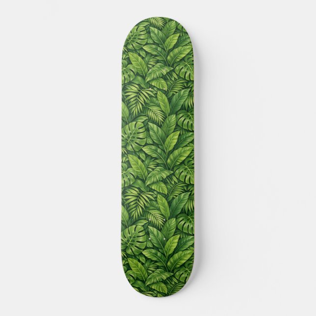 Skate Padrão contínuo de folhas tropicais modernas (Frente)