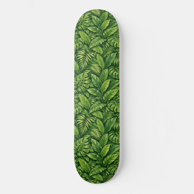 Skate Padrão contínuo de folhas tropicais modernas (Frente)