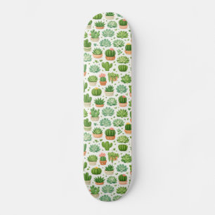 Skate Padrão contínuo de planta suculenta fofa