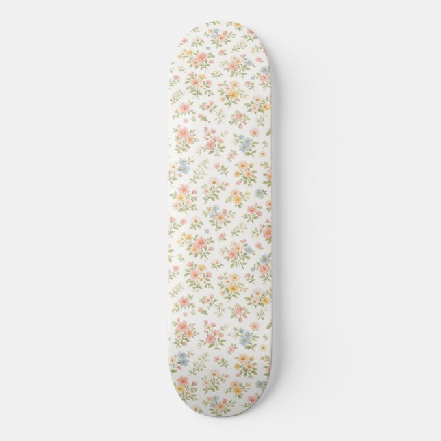 Skate Padrão contínuo floral delicado e fofo (Frente)
