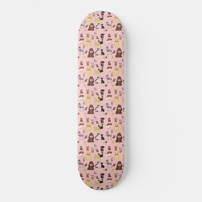 Skate padrão cor-de-fundo cor-de-rosa. (Frente)