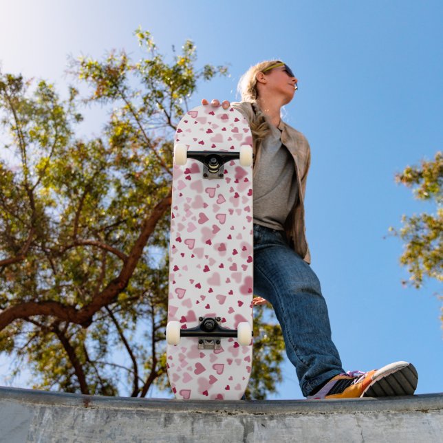 Skate Padrão Corações Lindos Rosa (Ao ar livre 1)