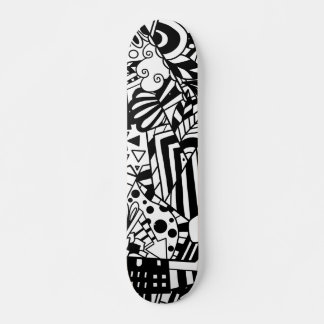 Skate Padrão de abstrato de arte a preto e branco