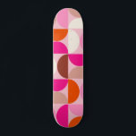 Skate Padrão de Abstrato de meio século moderno do cor-d<br><div class="desc">Padrão moderno do meio século retrorreflector - formas geométricas do abstrato - padrão minimalista em rosa,  laranja,  castanho e branco.</div>
